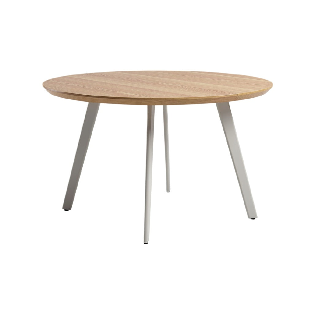 Modern Round Wooden Table with Metal Legs