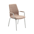 Modern Upholstered Office Chair with Metal Frame and Armrests
