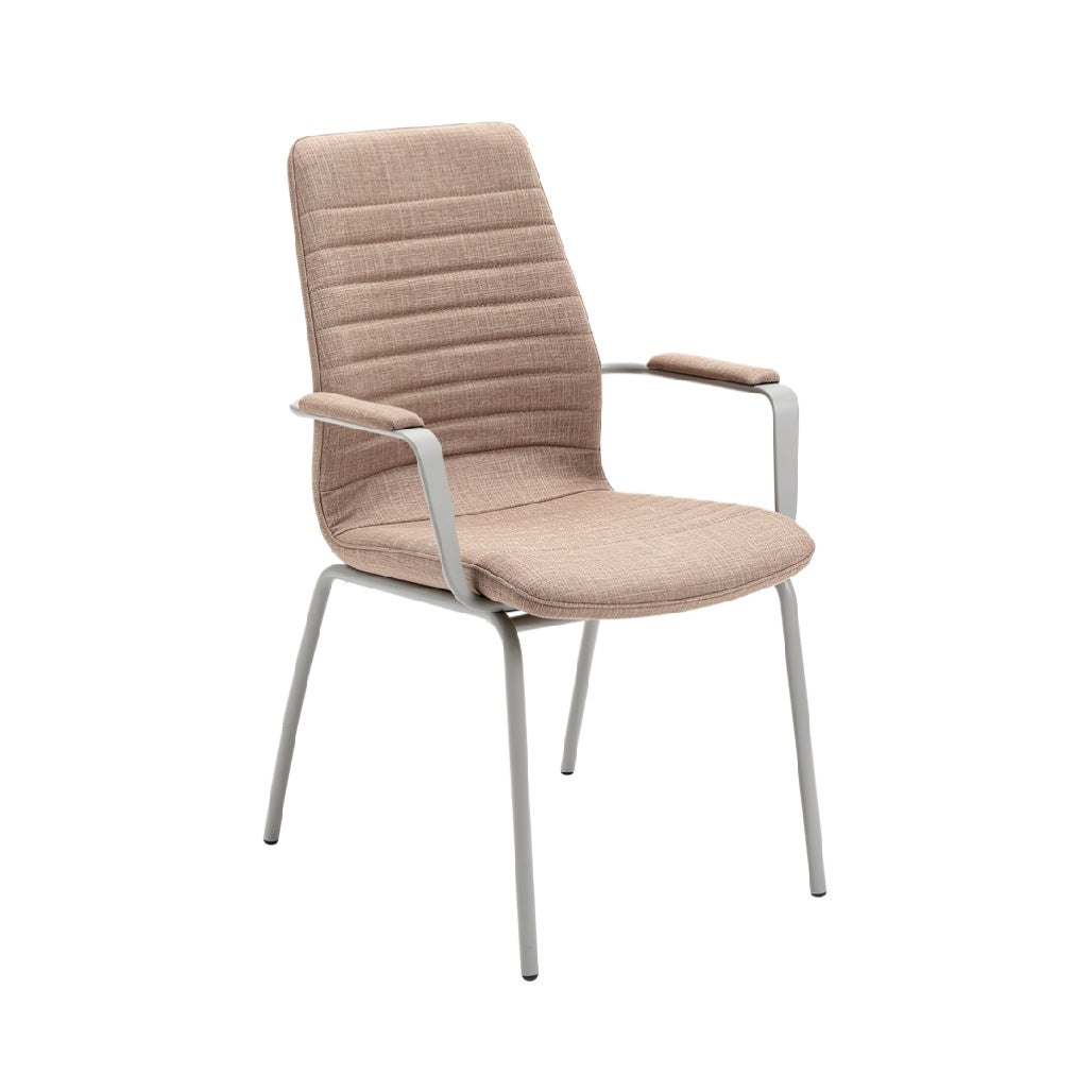 Modern Upholstered Office Chair with Metal Frame and Armrests